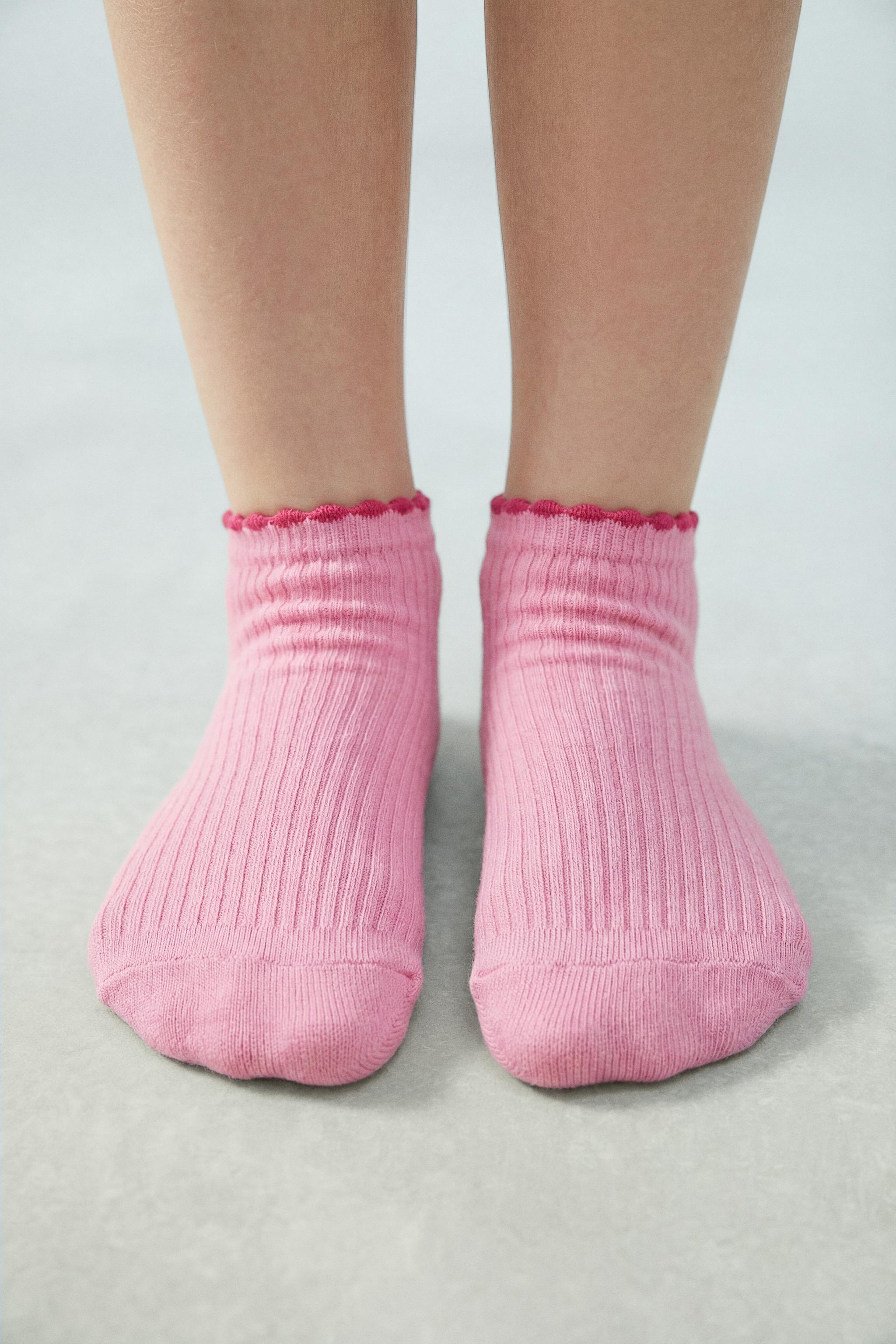 FIVE-PACK OF CONTRAST WAVE ANKLE SOCKS
